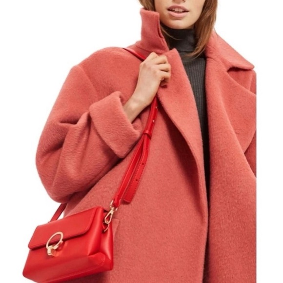 Topshop Red Leather Crossbody Bag - Picture 8 of 8